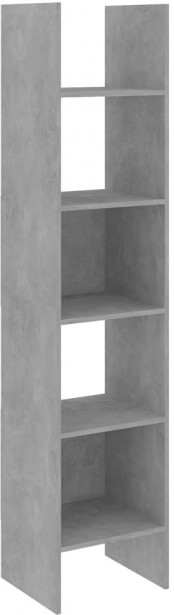 Kirjahylly, betoninharmaa, 40x35x180 cm, lastulevy