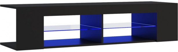 TV-taso LED-valoilla, musta, 135x39x30 cm