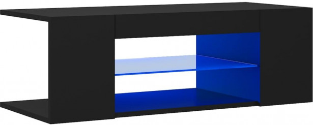 TV-taso LED-valoilla, musta, 90x39x30 cm