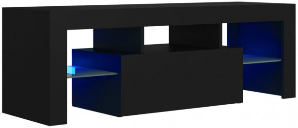 TV-taso LED-valoilla, musta, 120x35x40 cm