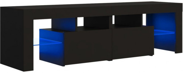 TV-taso LED-valoilla, musta, 140x35x40 cm