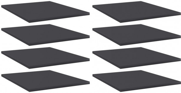 Kirjahyllytasot 8 kpl harmaa 40x50x1,5 cm lastulevy_1