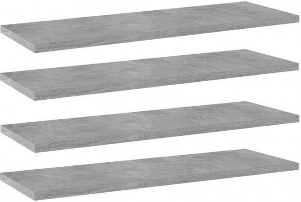 Kirjahyllytasot 4 kpl betoninharmaa 60x20x1,5 cm lastulevy_1