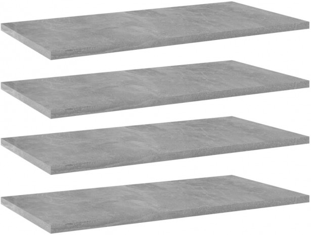 Kirjahyllytasot 4 kpl betoninharmaa 60x30x1,5 cm lastulevy_1