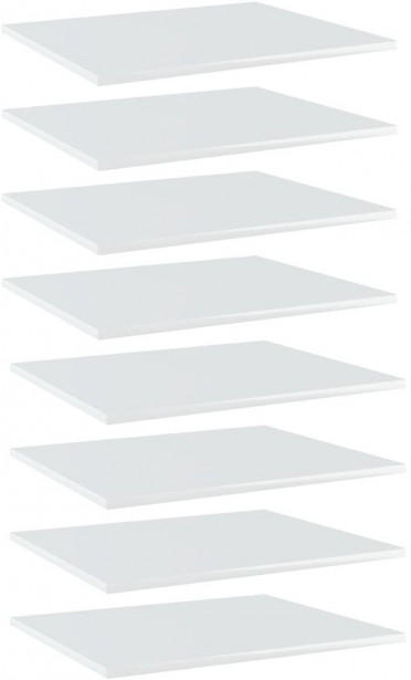 Kirjahyllytasot 8 kpl korkeakiilto valk 60x50x1,5 cm_1