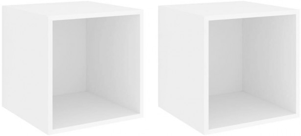 Seinäkaapit 2 kpl, valkoinen, 37x37x37 cm
