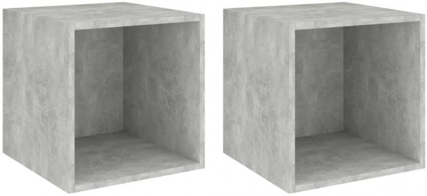 Seinäkaapit 2 kpl, betoninharmaa, 37x37x37 cm