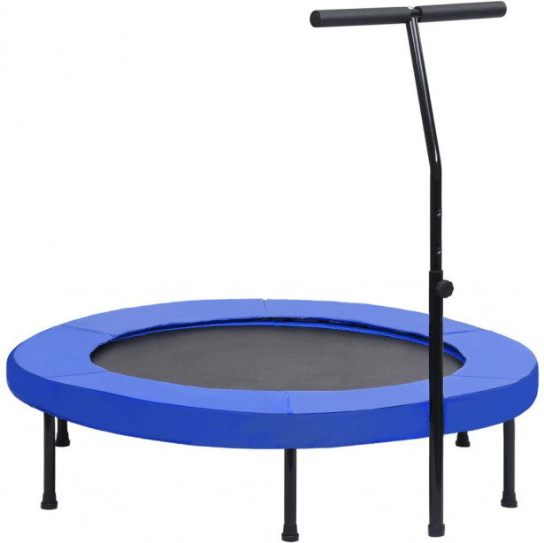Fitness trampoliini kahvalla ja turvatyynyllä 122cm