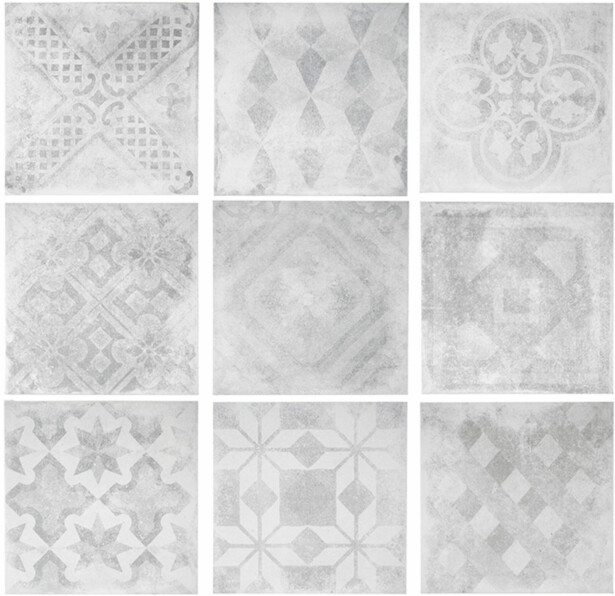 Lattialaatta Arredo Betonepoque White/Grey mix 20x20cm, matta