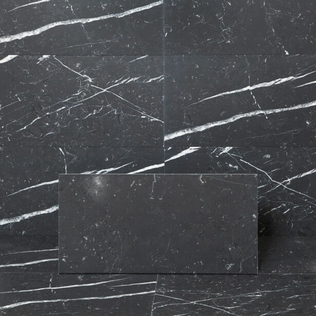 Lattialaatta Arredo Nero Marquina 30.5x61cm, himmeä, musta