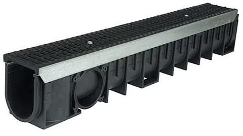 Maakouru ritilällä Gop C-250, 1000x136 mm, musta