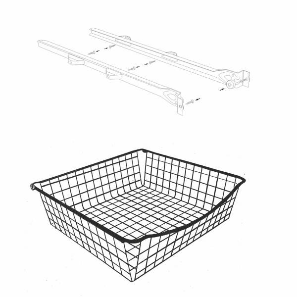 Ulosvedettävä lankakori Norscan Roller, M80, 500x150mm, harmaa