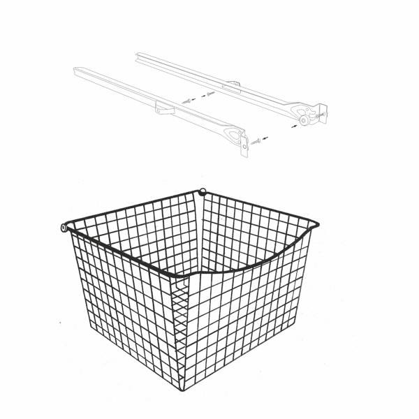 Ulosvedettävä lankakori Norscan Roller, M40, 400x330mm, harmaa