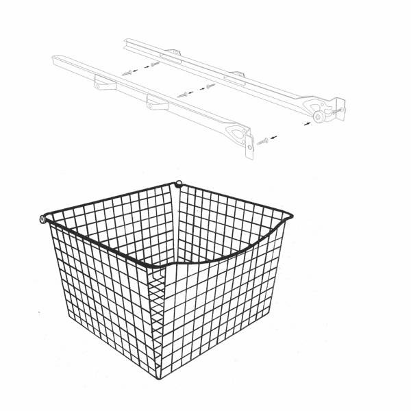 Ulosvedettävä lankakori Norscan Roller, M40, 500x330mm, valkoinen