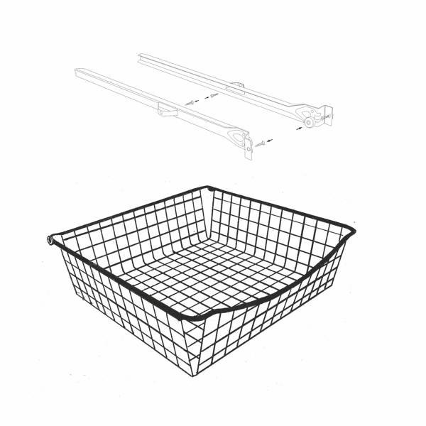 Ulosvedettävä lankakori Norscan Roller, M40, 400x150mm, valkoinen