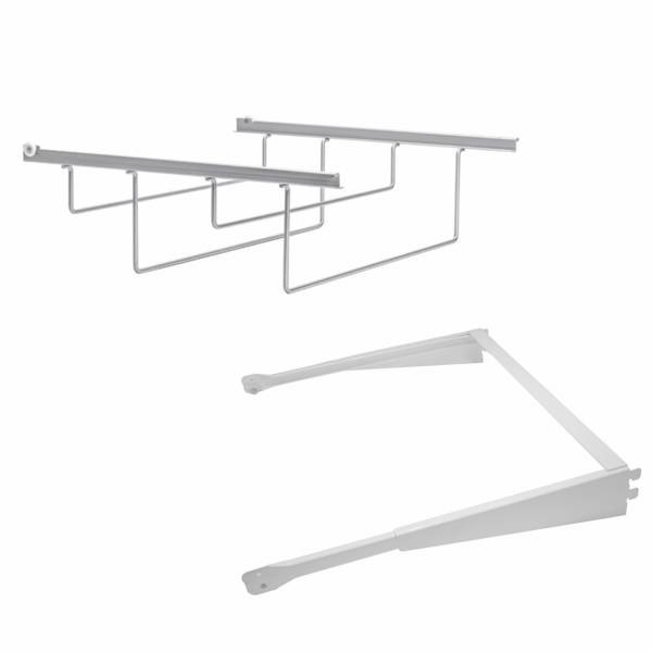 Ulosvedettävä korkokenkäteline Norscan Roller Wall System, M60, valkoinen