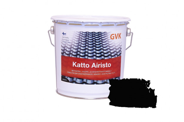 Ulkokattomaali GVK Katto Airisto, 2,7L, musta