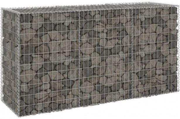 Gabion kivikori kansilla galvanoitu teräs 200x60x100 cm
