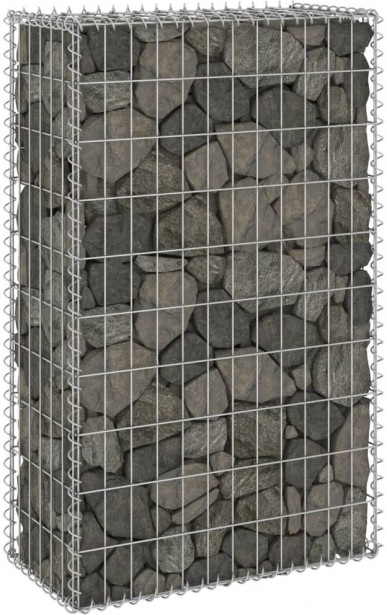 Gabion kivikori kansilla galvanoitu teräs 60x30x100 cm