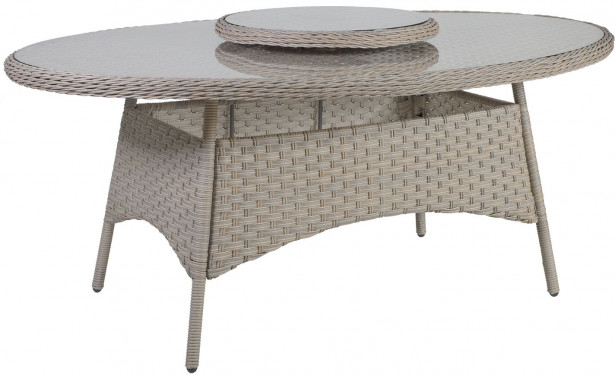 Pöytä Home4you Pacific, 180x120cm, tarjoilualustalla, harmaa