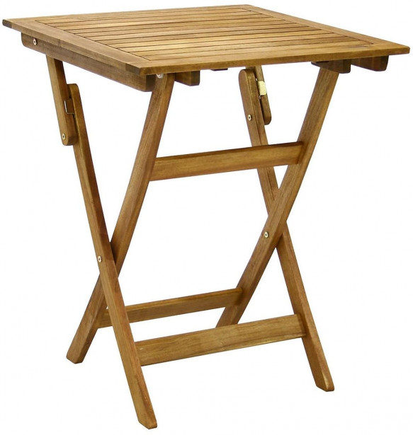 Pöytä Home4you Finlay, 60x60cm, taitettava, akaasia, ruskea