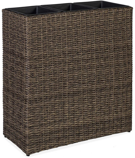 Kukkalaatikko Home4you Wicker, 77x22cm, tummanruskea