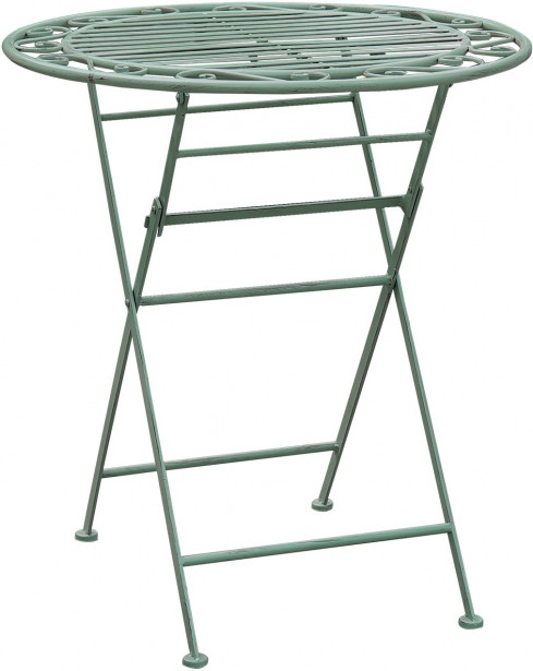 Pöytä Home4you Mint, Ø70cm, taitettava, antiikinvihreä