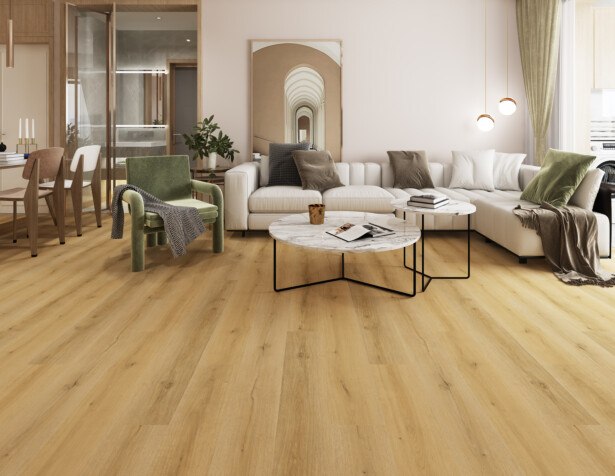 Vinyylilankku Habitas Flooring Wildwood, jäykkäydin, askeläänieriste