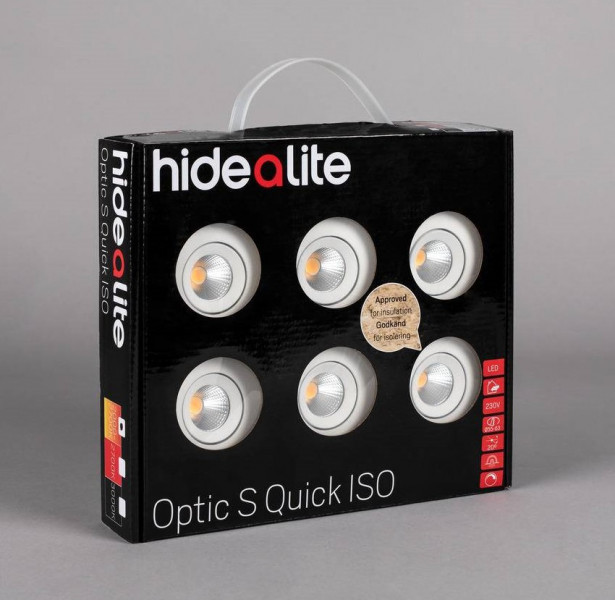 LED-alasvalosarja Hide-a-lite Optic Quick S ISO 6-pack, säädettävä, valkoinen