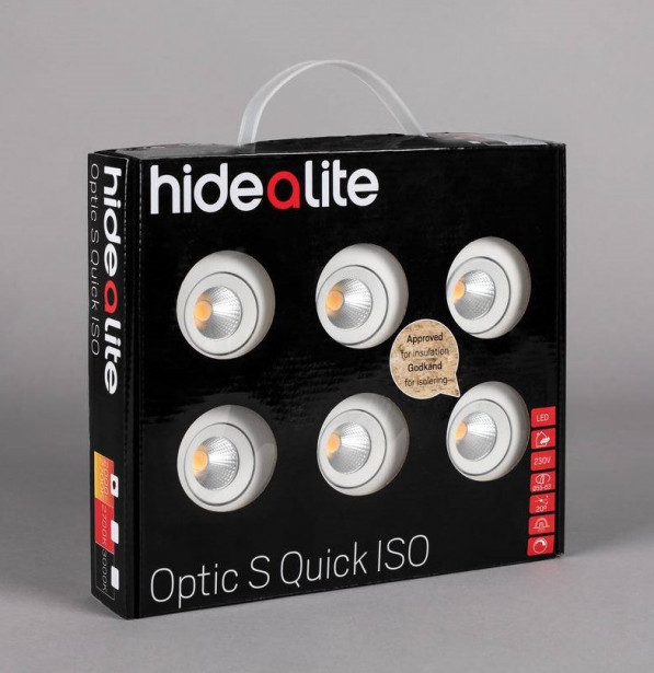 LED-alasvalosarja Hide-a-lite Optic Quick S ISO 6-pack, 3000K, valkoinen