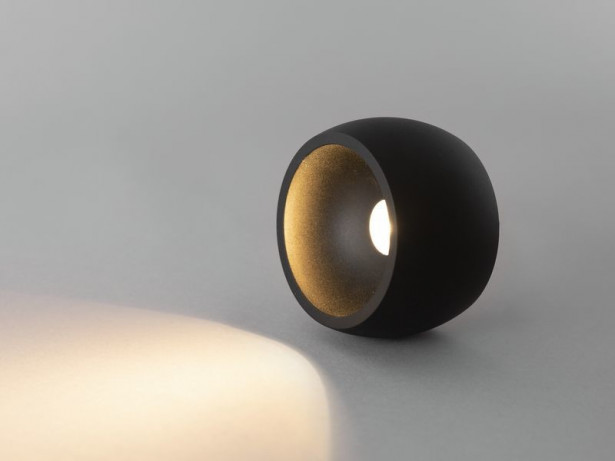 LED-kattovalaisin Hide-a-lite Globe G2 Surface, 2700K, musta