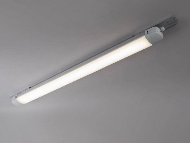 LED-teollisuusvalaisin Hide-a-lite Liteline 1200, IP65, vaaleanharmaa