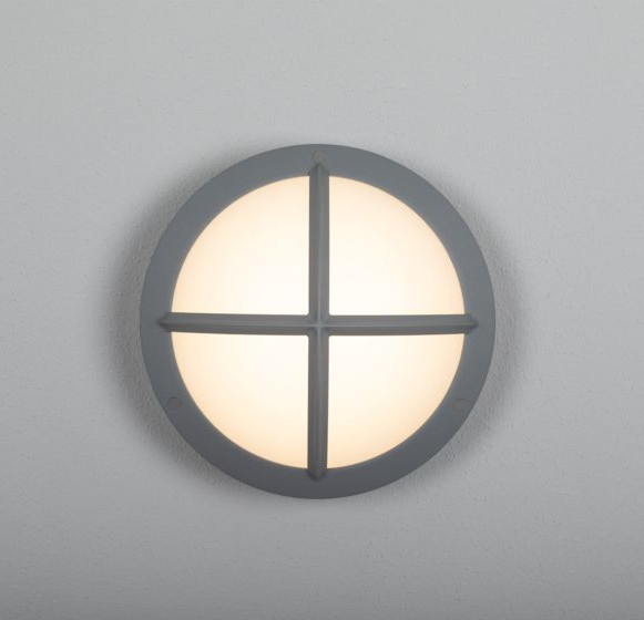 LED-ulkoseinävalaisin Hide-a-lite Moon Public Cross I IK10, harmaa