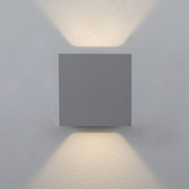 LED-ulkoseinävalaisin Hide-a-lite Cube XL II, 3000K, harmaa