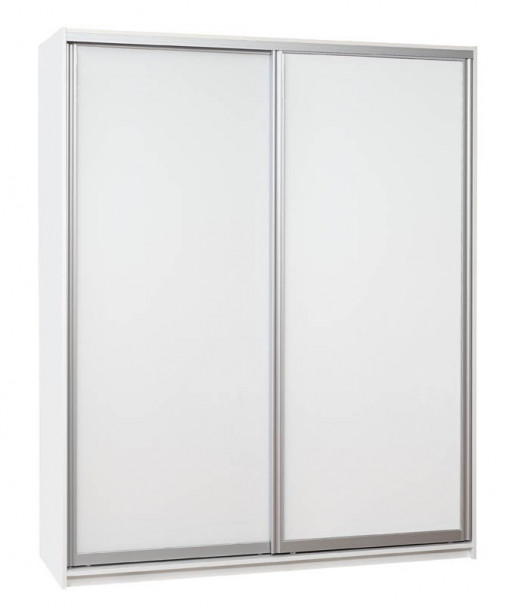 Liukuovikaappi Hiipakka Ida, 180cm valkoinen, ovet 2x valkoinen lasi