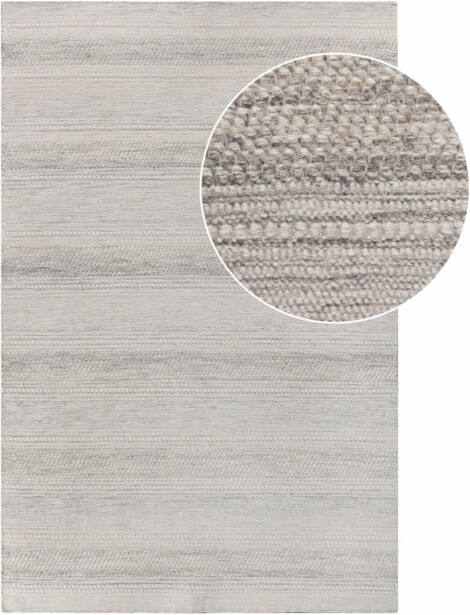 Matto House Nordic Adoni, käsin kudottu, 200x300cm, vaaleanharmaa/valkoinen
