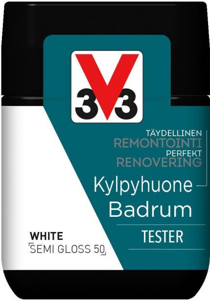 Remontointimaali kylpyhuone V33, puolikiiltävä, tester, 75ml, eri värivaihtoehtoja