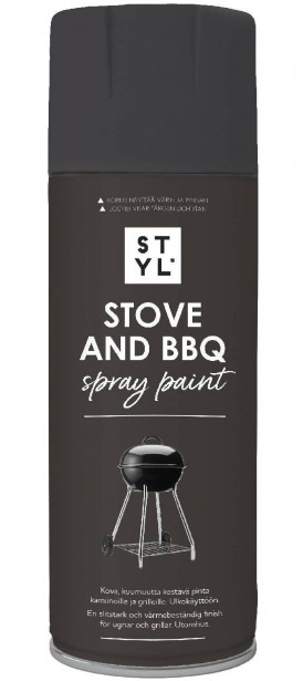 Spraymaali grilleille ja uuneille Rust-Oleum STYL, 400ml, mattamusta