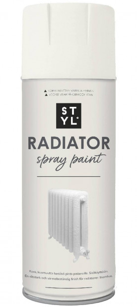 Spraymaali pattereille Rust-Oleum STYL, 400ml, valkoinen RAL 9016