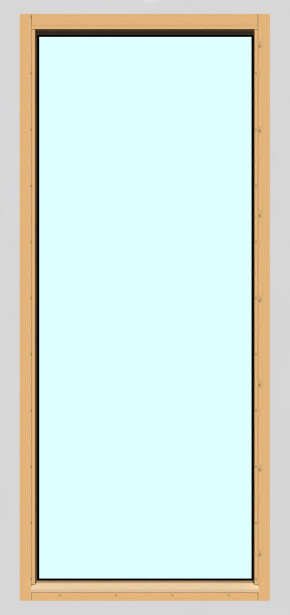 Yksilasinen ikkuna HR-Ikkunat, 8x19, suojakäsitelty karmi, kiinteä ikkuna, tasolasi