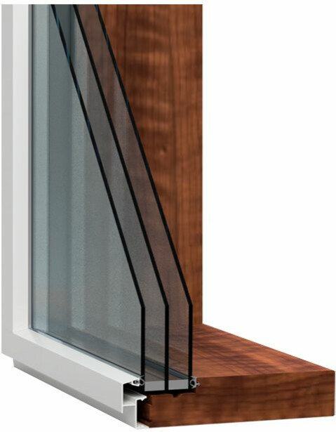 Kiinteä ikkuna HR-ikkunat MEKA 3k AC, puu-alumiini, karmi 220mm, mittatilaus