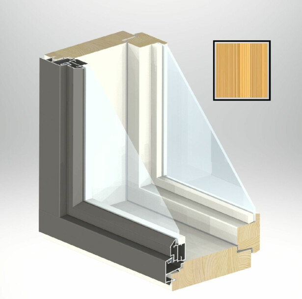 Mökki-ikkuna HR-ikkunat MSAL SK, puu-alumiini, mittatilaus