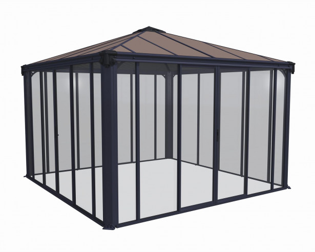 Ovellinen paviljonki Palram-Canopia Ledro 3600, 3.6x3.6m, 13m², harmaa