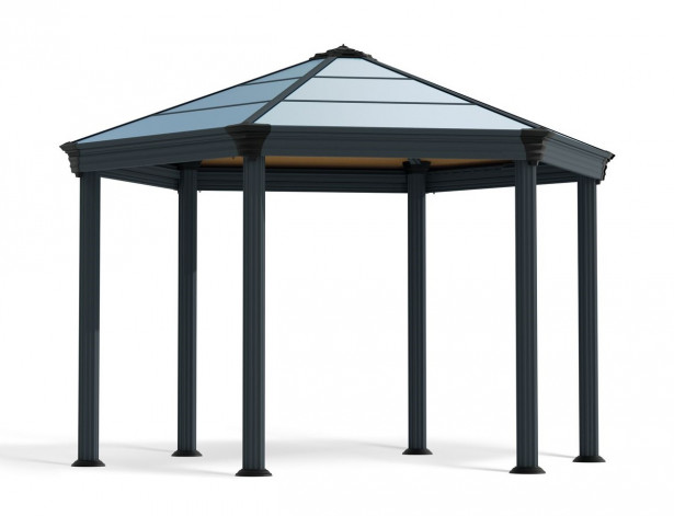 Paviljonki Palram-Canopia Roma, 6-kulmainen, 3.6x4.2m, 14.9m², harmaa