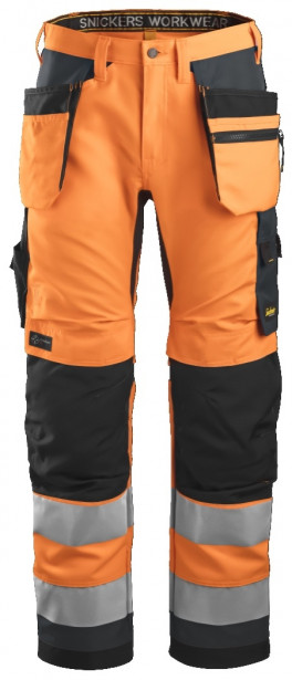 Huomiotyöhousut Snickers Workwear AllroundWork+ 6230, oranssi