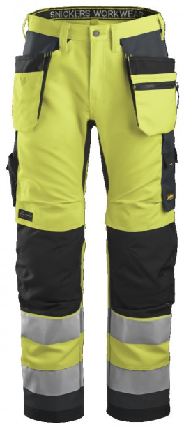 Huomiotyöhousut Snickers Workwear AllroundWork+ 6230, keltainen