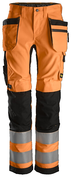 Naisten huomiohousut Snickers Workwear AllroundWork 6730, oranssi