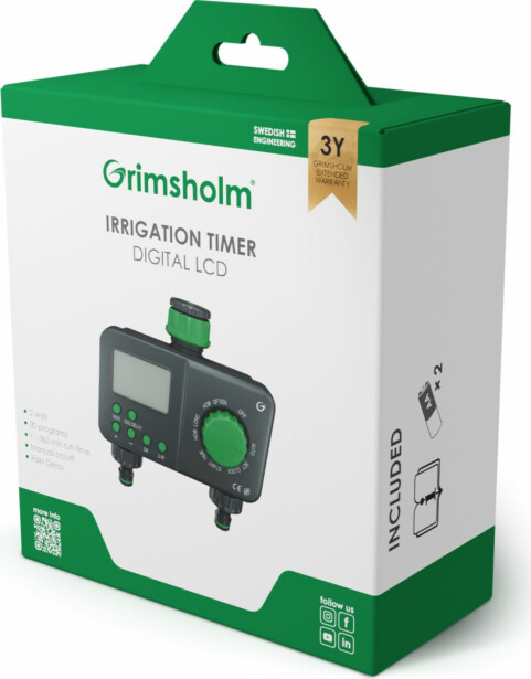 Digitaalinen kasteluajastin Grimsholm LCD-näytöllä