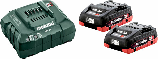Akku ja laturi Metabo 18V 2xLiHD 4,0 Ah