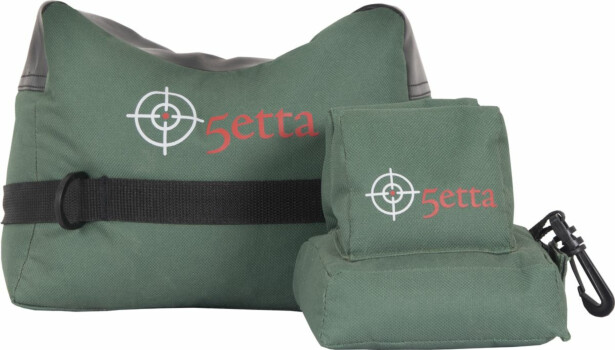 Ampumasäkit 5etta Bulls Eye edessä/takana